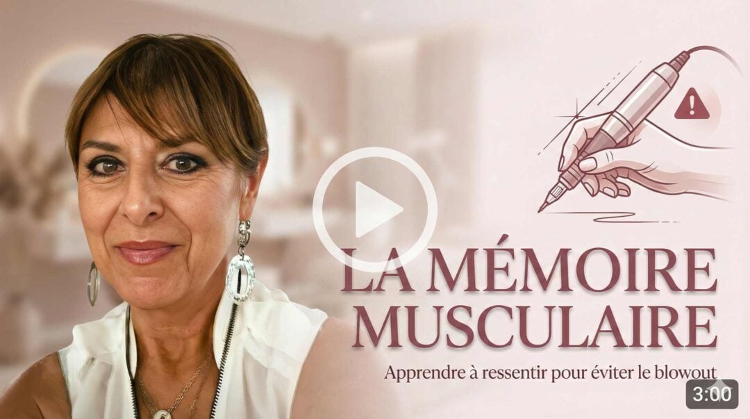 Marie-Christine Fournel explique la mémoire musculaire pour éviter le blowout en dermopigmentation - Vidéo formation 3 minutes