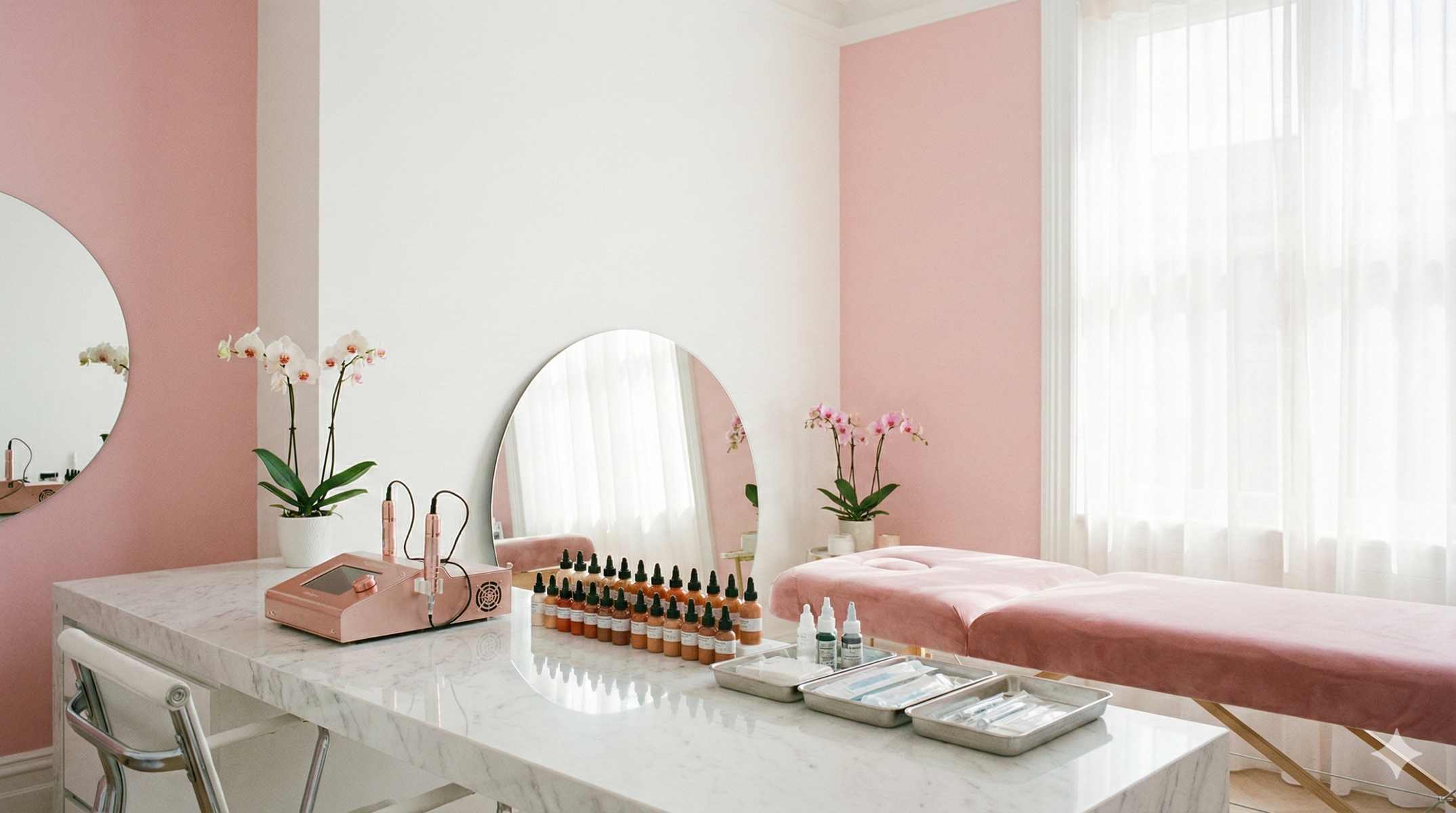 Dermopigmentation : salon professionnel de maquillage permanent élégant et lumineux