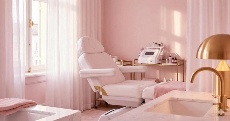 Maquillage permanent : espace de soin elegant et lumineux pour dermopigmentation