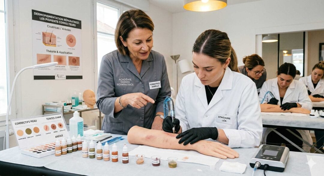 Formation en dermopigmentation réparatrice CPF avec apprentissage des pigments correctifs et techniques de camouflage des cicatrices