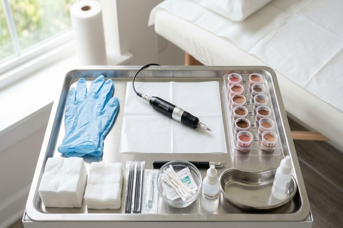 poste de travail professionnel pour formations maquillage permanent materiel sterile