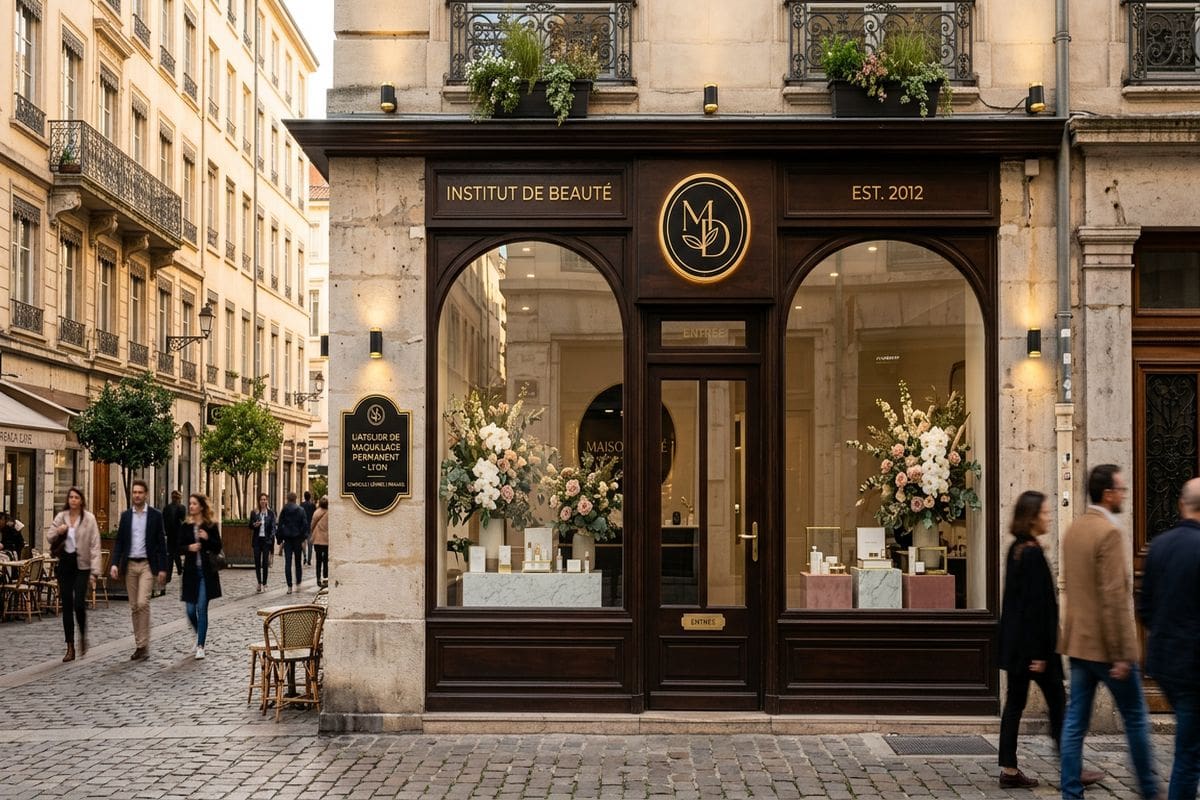 maquillage permanent Lyon : façade d'un institut de dermopigmentation haut de gamme