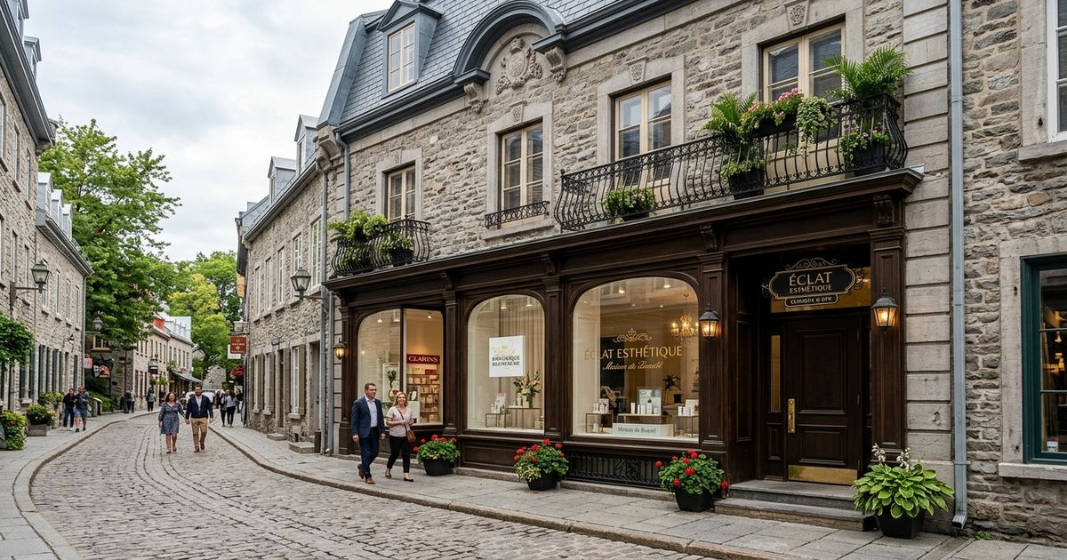 facade salon maquillage permanent quebec ville rue pittoresque