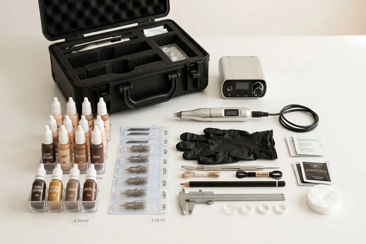 microblading prix : cliente en consultation face à un miroir avant une séance