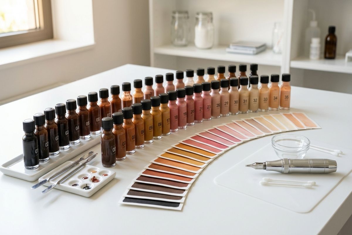 Formation dermopigmentation en ligne : traçage du patron avant une séance pratique