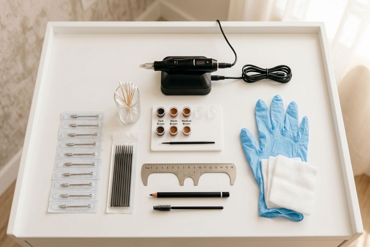 Sourcil microblading : choix des pigments avec un nuancier professionnel