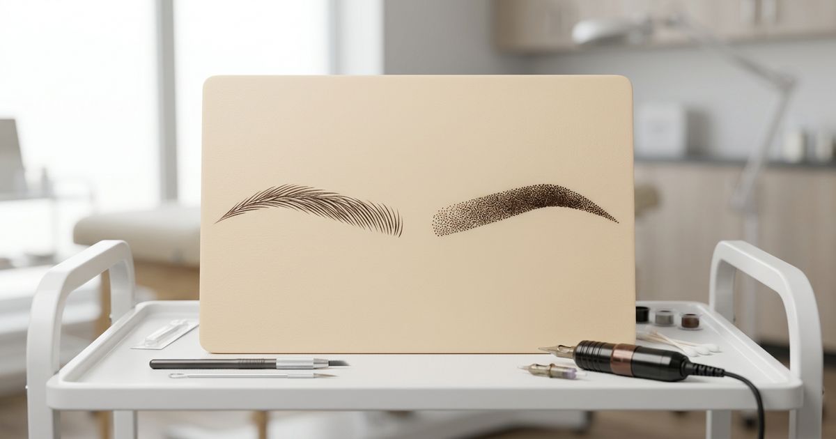 comparaison tatouage microblading vs tatouage traditionnel sur peau synthetique