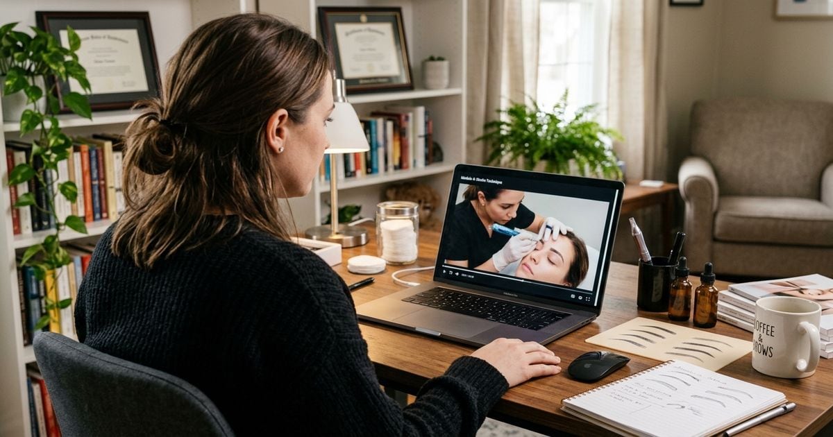 apprendre le microblading formation en ligne ecran ordinateur
