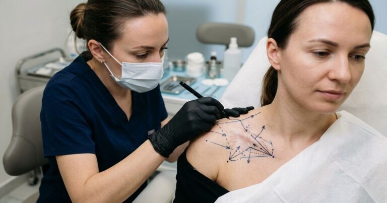 dermopigmentation réparatrice préparation marquage praticienne cicatrice