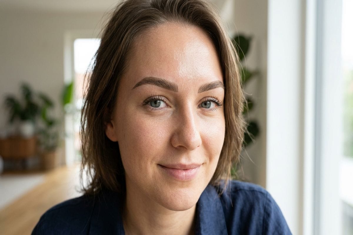 dermopigmentation sourcils : mains gantées travaillant au dermographe sur la zone sourcilière