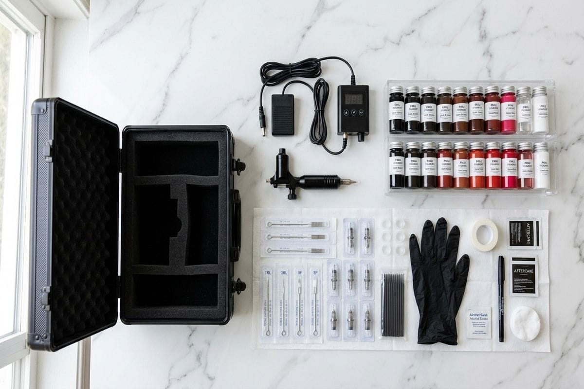 devenir dermographe maquillage permanent : dermographe en action sur sourcil