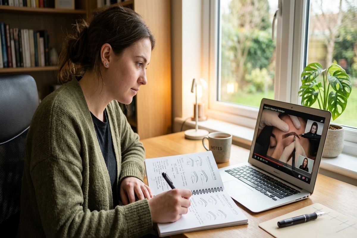 Formation microblading prix — manuel de formation ouvert avec illustrations techniques