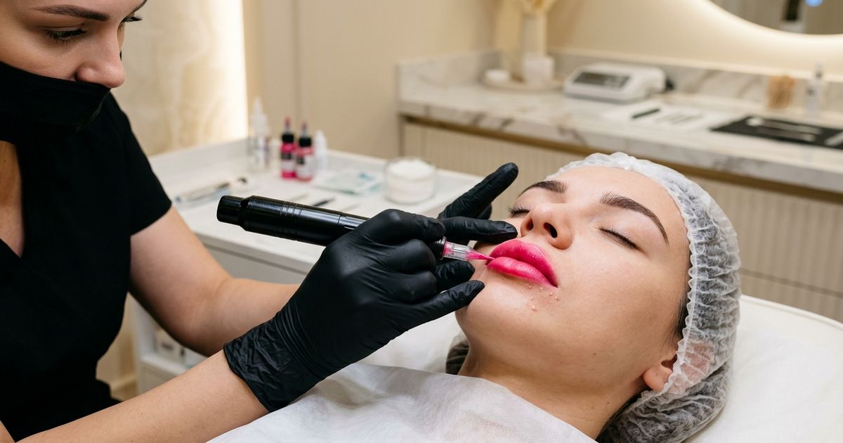 maquillage levre permanent seance candy lips dermographe mains gantees