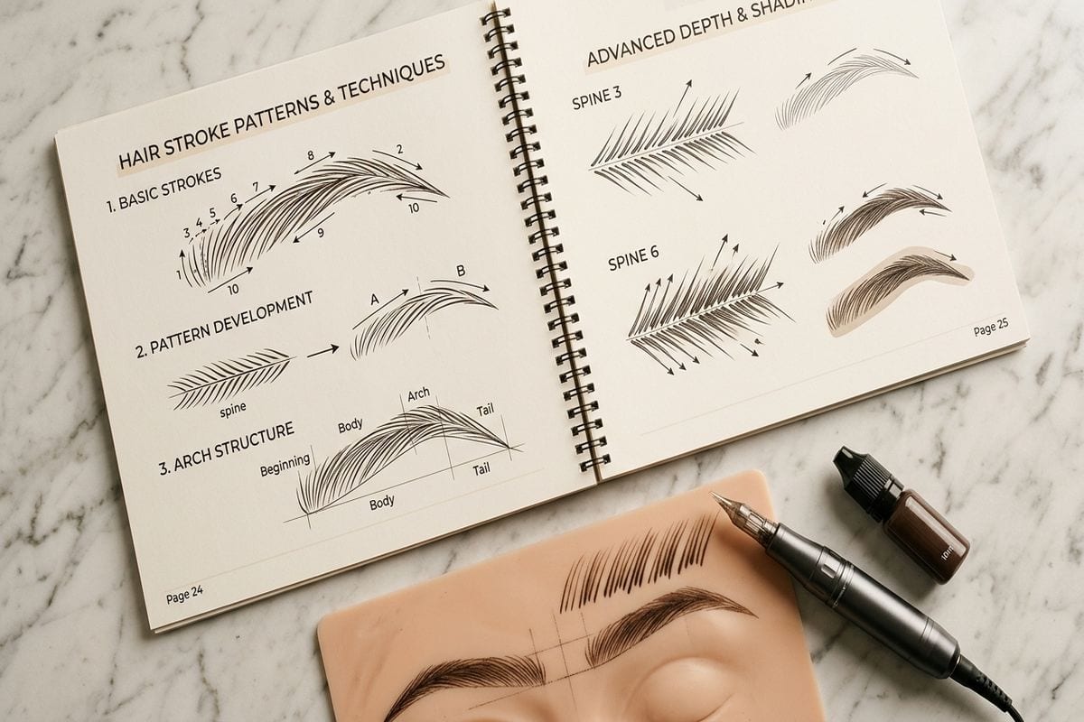 formation maquillage permanent montpellier — exercice sur peau synthétique à domicile