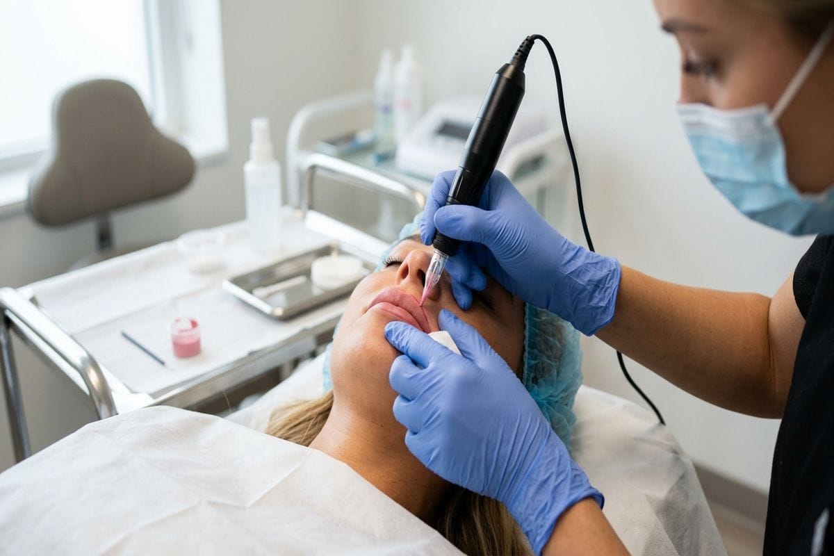 Resultat reussi de levres apres maquillage permanent — exemple oppose au maquillage permanent levres rate