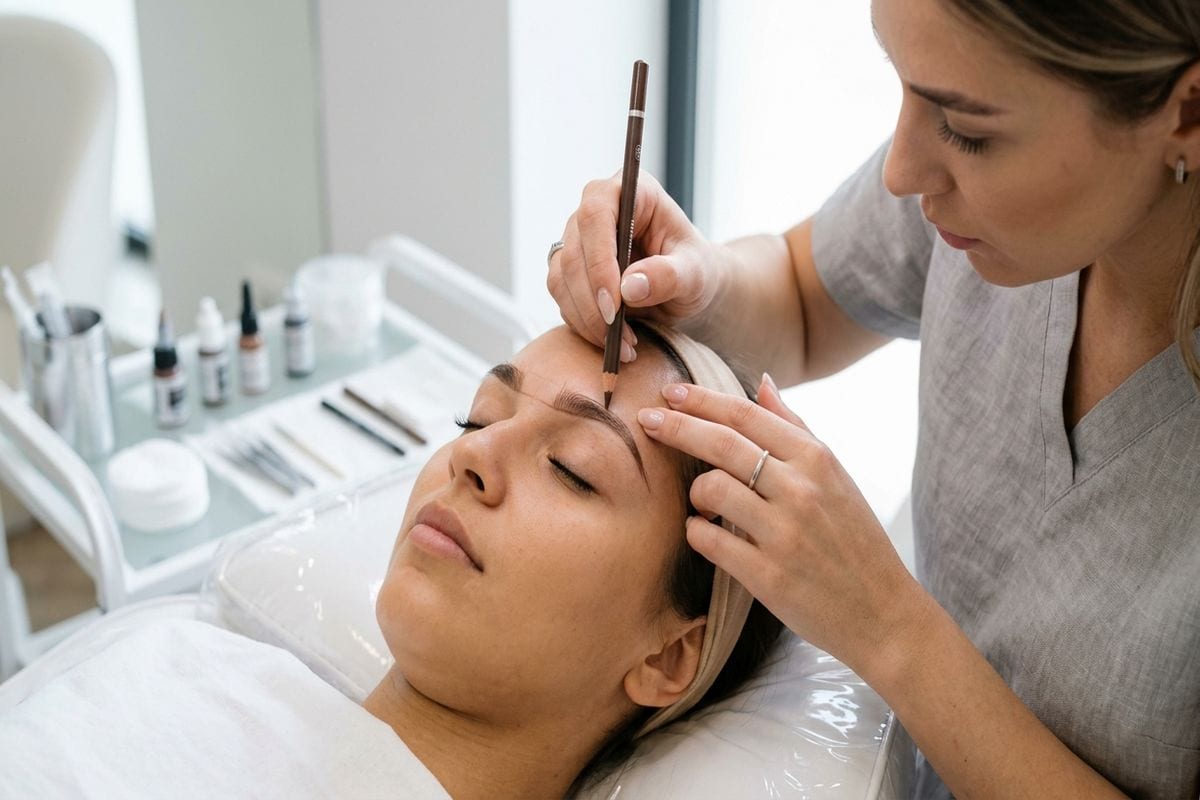 microblade : résultat avant/après sur les sourcils — technique semi-permanente