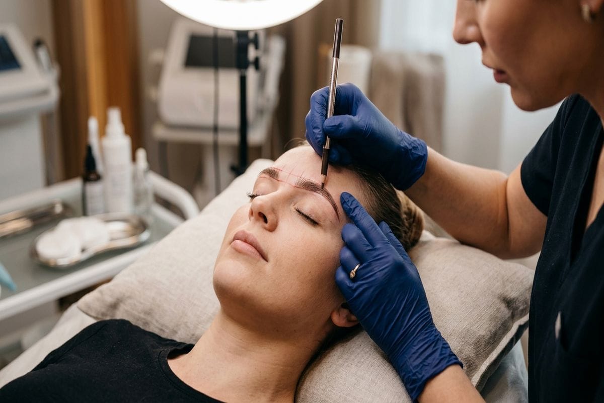 microblading lyon : résultat final sourcils après cicatrisation, lumière naturelle