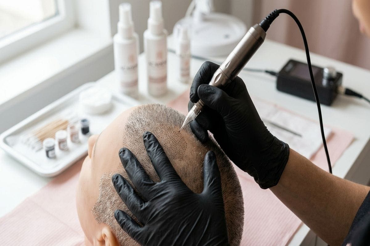 formation dermopigmentation capillaire : pratique pointillisme sur support