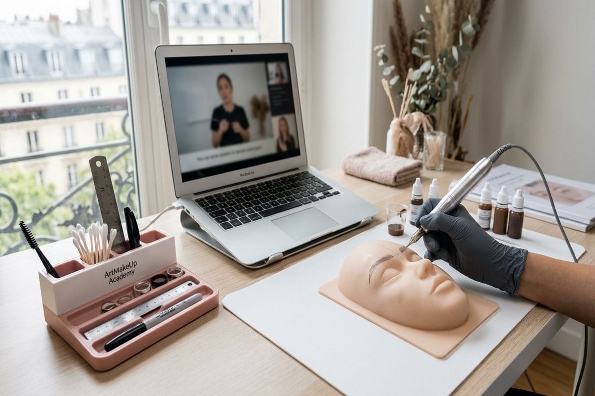 formation maquillage semi permanent paris : apprentissage en ligne et pratique dermographe