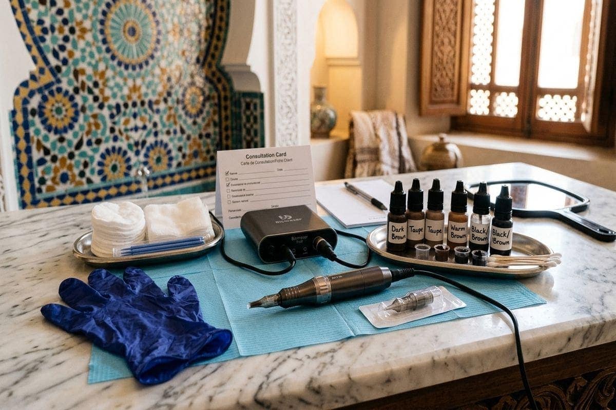 maquillage permanent maroc : poste stérile pigments et aiguilles